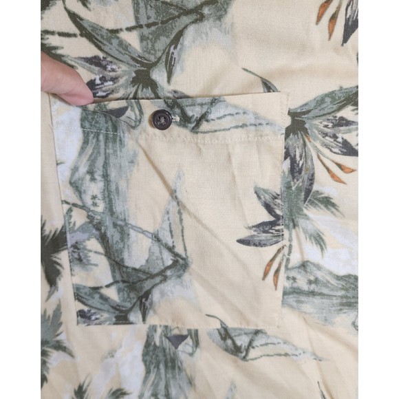 Natural Issue Mens Shirt Beige Floral Hawaiin XL Short Sleeve Button Up - Picture 3 of 16
